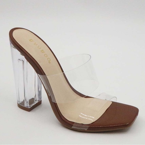 NIB Slash-02 double clear band slide on shoes size‎ 7.5